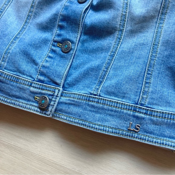 Luisa Spagnoli Denim Jacket Off the Shoulder size 4 - Picture 6 of 7